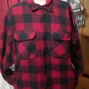 Vintage Wrangler red plaid wool blend  jacket shirt sz M